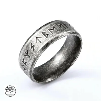 Viking Nordic Futhark Antique Style Stainless Steel Runes Rune Mens Womens Ring  • $11.04