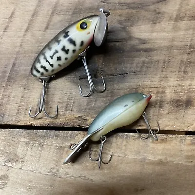 Vintage Fred Arbogast Jitterbug Spotted And Mud Bug Fishing Lure • $25