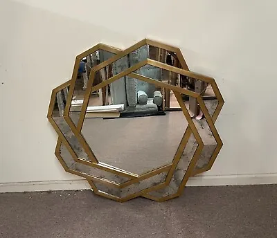 Maitland Smith Octagonal Mirror With Brass And Antique Mirror Accents 8316-28 • $1499