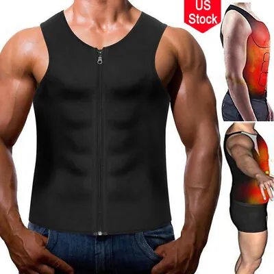 Men Sweat Sauna Male Belly Waist Trainer Vest Tank Top Tummy Control Body Shaper • $10.79