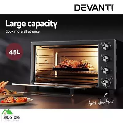 RETURNs Devanti Convection Oven 45L Electric Cooker Bake Rotisserie Grill Access • $90.10