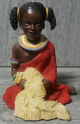 Vintage African Masai Resin Figurine Sitting Young Girl Maasai Sculpture • £21.99