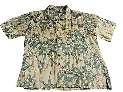 Tommy Bahama Camp Shirt Mens XL Silk Short Sleeve Button Up Hawaiian Bamboo • $25