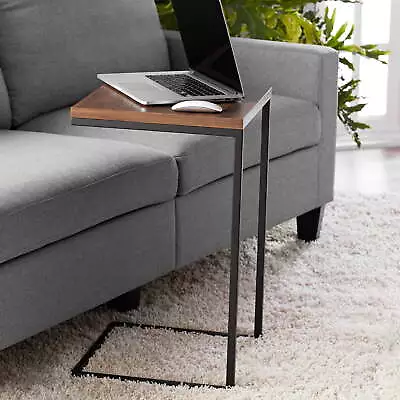 C-Shape Metal End Table Walnut Finish • $36.88