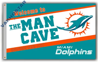 Miami Dolphins Men Cave Football Team Memorable Flag 90x150cm 3x5ft Best Banner • $14.95
