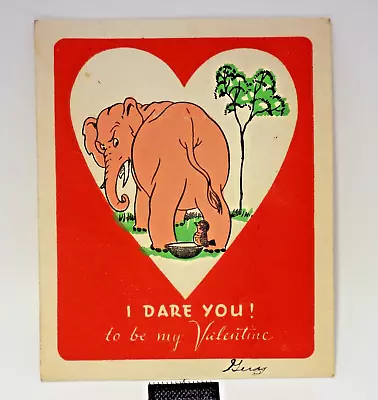 Vintage Humorous Valentine Card With Elephant • $0.99