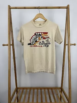 VTG 70s Camel Pro Series Sacramento Miles AMA Motocross Racing T-Shirt Size M • $134.96