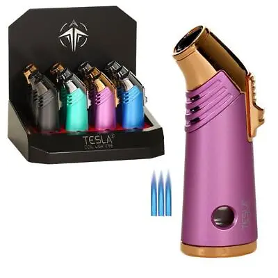 TESLA® Coil Lighters Mini Triple Flame Butane Refillable Torch Lighter • $15.90