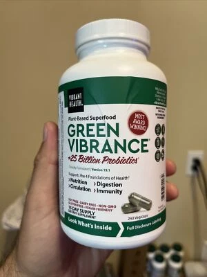 $35 • Buy Vibrant Health, Green Vibrance, Vegan Superfood Pills, 240 Caps 5/2024 Digestion