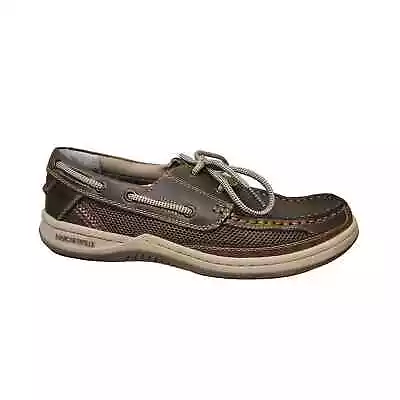 Margaritaville Anchor Lace Up Boat Deck Shoes Leather Brown Men's 8.5 • $29.99