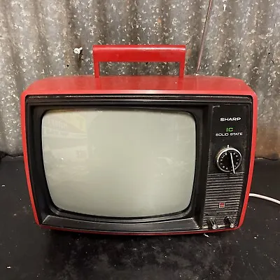 Sharp Ic Solid State Vintage Retro Red Television Tv • $239