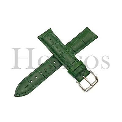 12-24 MM Green Leather Alligator Watch Strap Band & Tank Buckle Fits For Bulova • $12.99
