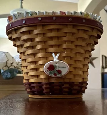 Longaberger 2005 Mini Geranium Basket With LinerProtector & Tie-on • $22