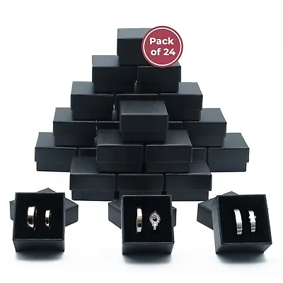 Wholesale Black Double Ring Gift Box With Foam And Velvet Insert 2 X 2 X 1.25 In • $30.82