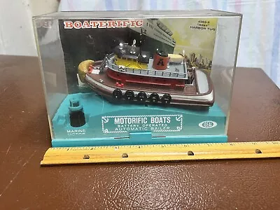 1966 IDEAL MOTORIFIC BOAT 4363-b BATTERY OPERATED   ATLAS  HARBOR TUG BOAT • $24.50