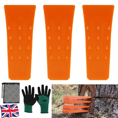 3Pc Tree Felling Wedges Logging Cutting Cleaving Chainsaw Wedge Woodworking Tool • £10.03