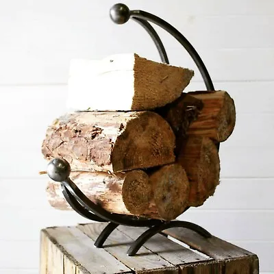 £79.99 • Buy Wrought Iron Log Holder, Log Ring, Log Basket. Metal Log Holder, Log Burner