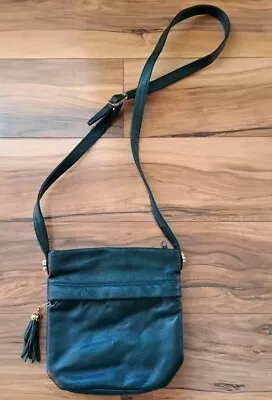 Vintage 80's Toni Forest Green Leather Crossbody Purse...New No Tags...Excellent • $19.95