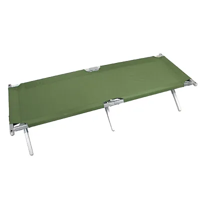 MFH US Army Type Aluminium Field Cot Camping Military Survival Travel Bed Olive • £137.95