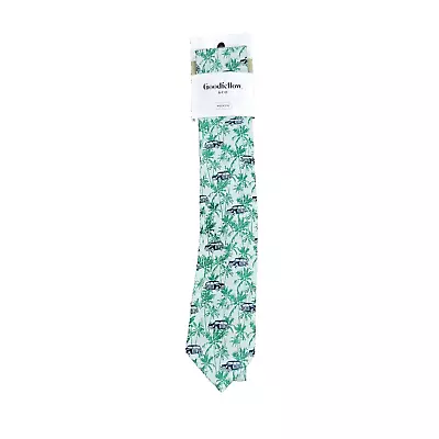 Goodfellow & Co Necktie Tie Mens Mint Green Palm Tree & Paradise Car Print • $8