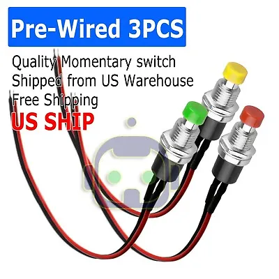 $6.95 • Buy 3PCS Micro Lockless Momentary On/Off Push Button 12V 5A Switch Tact Assortment