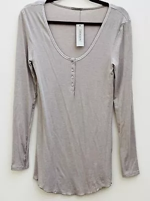 INTIMISSIMI Ribbed Long Sleeve Vest Orzo Melange UK Large NWT • £10