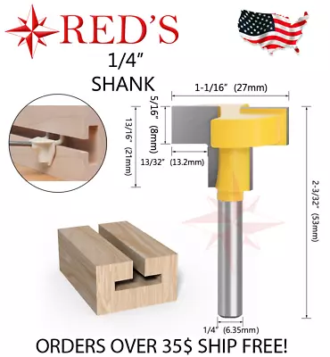 REDS Y71144-4 - 1-1/16  X 5/16 THK Slot Router Bit 1/4  Shank • $6.99