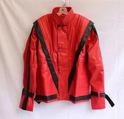 Michael Jackson Thriller Red Faux Leather Biker Jacket XL • $89