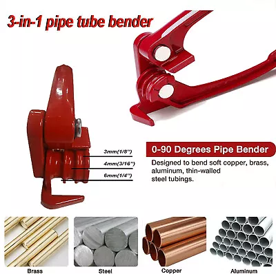 1/8 3/16 1/4  3-in-1 Manual Tube Bending Tool Fit Small Tubing Tube Pipe Bender • $10.50