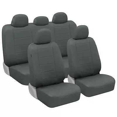 $44.90 • Buy CarXS PU Leather Car Seat Covers, Full Set Front & Rear Cover In Gray