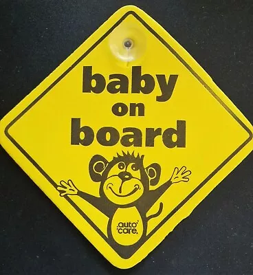 1pk Baby On Board Car Signs | Child Children Window Suction Cup Safety Warning • £2.10