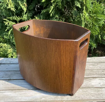 Vintage Stow & Davis Mid Century MCM Teak Waste Basket Wood Trash Can Danish • $249.99