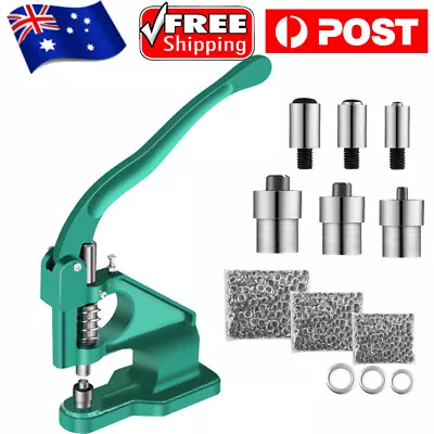 1500 Grommets Grommet Eyelet Hole Punch Machine Hand Press Tool 3 Dies 6/10/12mm • $52.98