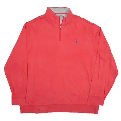 £17.99 • Buy POLO RALPH LAUREN Sweatshirt Pink 1/4 Zip Mens 2XL