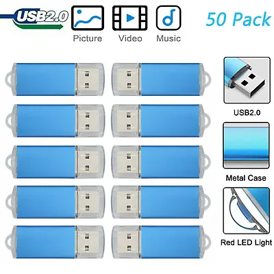50Pack 1GB Memory Flash Drive Pen Drive U Disk Thumb Storage USB 2.0 USB Stick   • $151.04