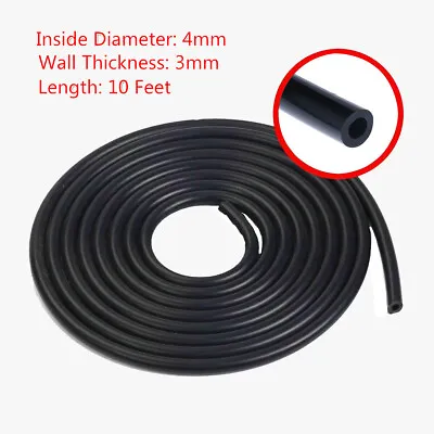 4mm 5/32  Universal Silicone Air Vacuum Hose /Line /Pipe /Tube 10 Foot Black • $12.98