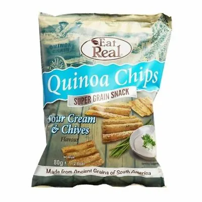 Eat Real Quinoa Sour Cream & Chive Flavoured Chips 80g - Pack Of 6 • £23.65