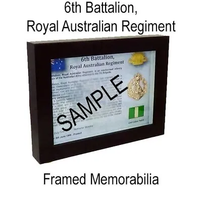 6th Battalion Royal Australian Regiment (6 RAR) - Framed Memorabilia • £46.68