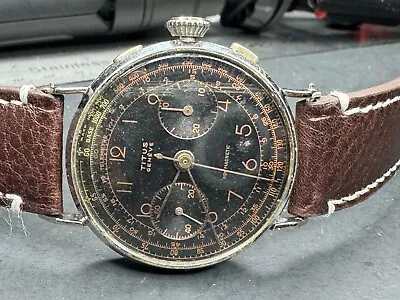 Vintage Titus Chronograph Stainless Steel Manual Winder Genuine Gilt Dial Watch • $87