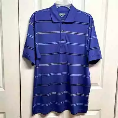 Men's Izod Golf X-treme Function Polo Purple/White Stripe Size Medium • $6.30