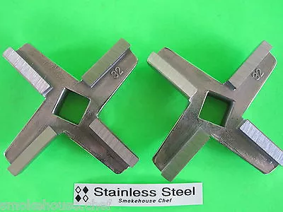 *TWO COMMERCIAL Knives Blades For  Meat Grinder Hobart 4346 4046 4146 & Biro  • $67.75