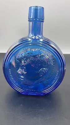Wheaton Irridescent Blue Glass JFK Kennedy 1st Edition Decanter No Box • $8