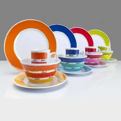 Flamefield Colour Melamine 16 Piece Set Camping Tableware Caravan Motorhome • £34.95