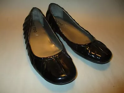 Me Too Newlyn Womens 8 1/2M Black Patent Leather Scrunch Ballet Flats • $14.98