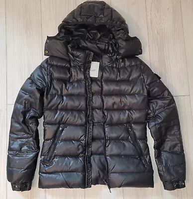 Moncler Bady Short Puffer Winter Down Jacket Black Size 1 Left Arm Pocket Logo • $164.99