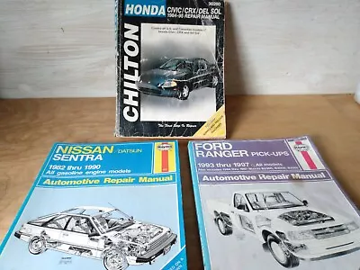 Lot Of 3 Ford Ranger Nissan Sentra Honda Civic Haynes Chilton Repair Manual • $24.88