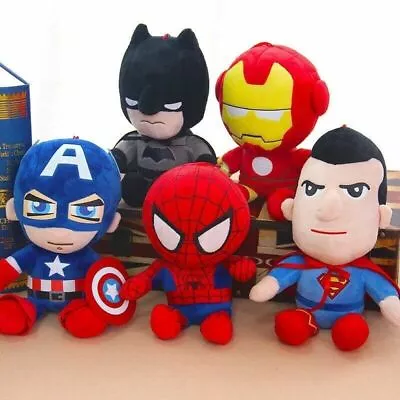 MARVEL AVENGERS Hero Figure Toy Spiderman Captain America Plush Doll Kids Gift • £6.98