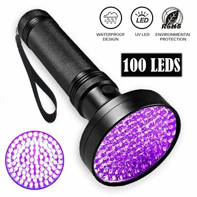 £10.29 • Buy 100 LED UV Ultra Violet Flashlight Blacklight Detection Outdoor Torch Lamp Light
