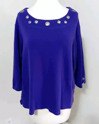 Quacker Factory Woman TOP XL Half Sleeves Purple  • $13.75