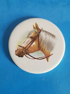 Vintage H&r Johnson 3 1/2  Horse Collectible Round Tile.free Shipping.*c2 • $16.19